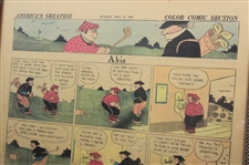 1925 Original Color Comic Section Golf Full Page Cartoon “Abie” by A. Hershfield - May 17th