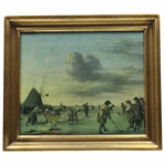 Reproduction Artwork On Canvas, 1700’S Dutch Scene Of Kilted Figures Playing Golf, by Adriaen Van D Velde (1668)
