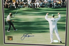 Jack Nicklaus Signed 1986 Masters Eagle Putt on 15th Hole Photo - Framed JSA ALOA