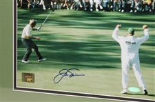 Jack Nicklaus Signed 1986 Masters Eagle Putt on 15th Hole Photo - Framed JSA ALOA