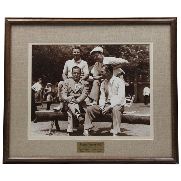 Jones, Demaret, Nelson & Hogan Sepia Tone Late 1940’s at Augusta National GC Framed