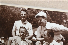 Jones, Demaret, Nelson & Hogan Sepia Tone Late 1940’s at Augusta National GC Framed