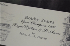 Bobby Jones Ltd Ed 1926 Open Champion at Royal Lytham & St. Annes Print by John A.A. Berrie #82/850