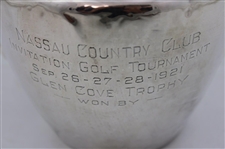 1921 Nassau Country Club Invitation Golf Tournament Glen Cove Sterling Silver Trophy 