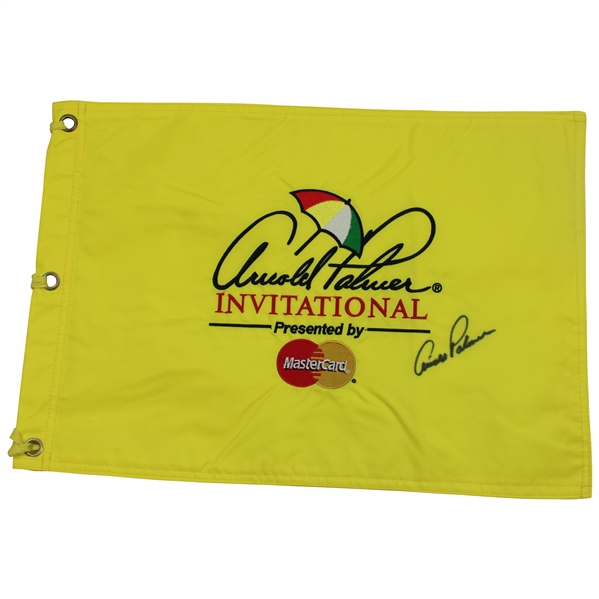 Arnold Palmer Signed Arnold Palmer Invitational Yellow Embroidered Flag JSA ALOA