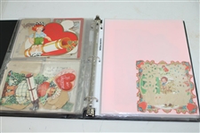 Golf Postcard & Valentine Card Album w/(37) Golf Valentine Cards, (7) Tennis Valentine Cards & (3) Misc. Sport Valentine Cards