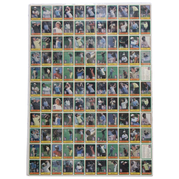 1981 Donruss PGA Tour 121 Card Uncut Sheet w/ Two (2) Nicklaus Rookie Cards