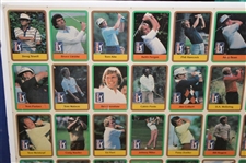 1981 Donruss PGA Tour 121 Card Uncut Sheet w/ Two (2) Nicklaus Rookie Cards