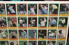 1981 Donruss PGA Tour 121 Card Uncut Sheet w/ Two (2) Nicklaus Rookie Cards