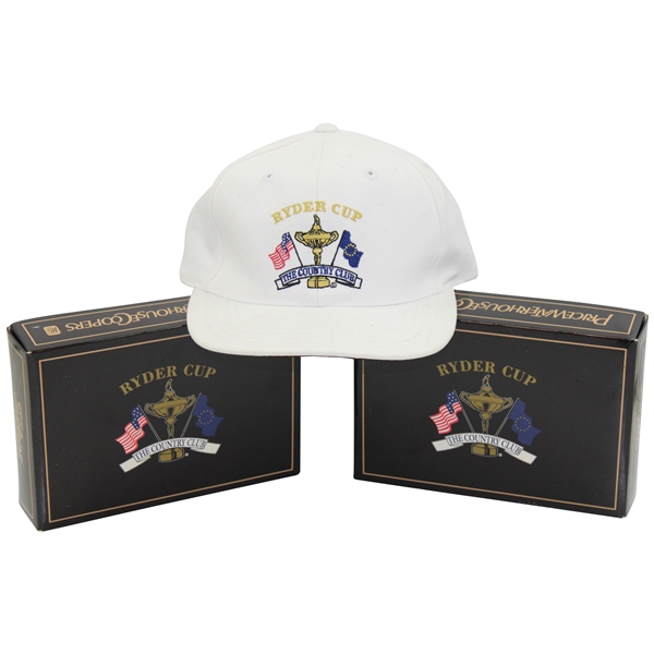 1999 Ryder Cup at Brookline White Embroidered Hat w/Two(2) Dozen Titleist Tour Balata 100 Golf Balls