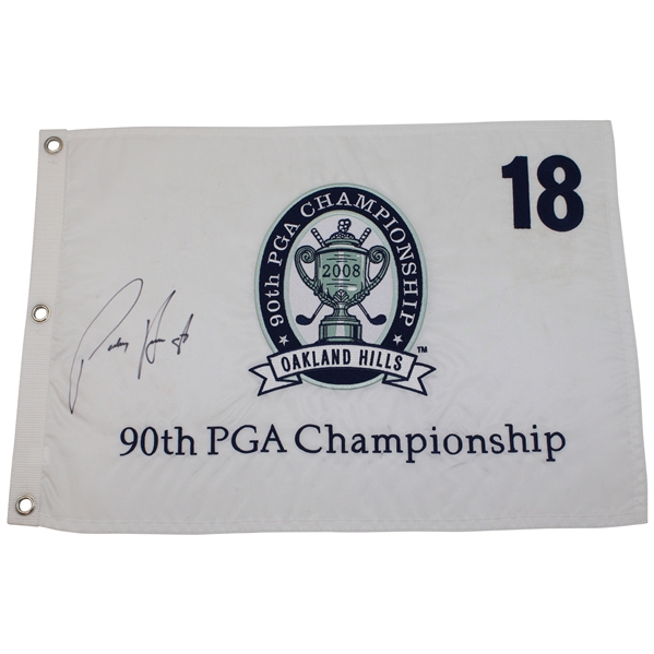 Padraig Harrington Signed 2008 PGA Championship at Oakland Hills Embroidered Flag JSA ALOA