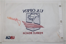 Gary Woodland Signed 2019 US Open at Pebble Beach Embroidered Flag JSA #GG14637