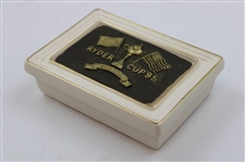 1995 Ryder Cup Oakhill Royal English Porcelain Playing Cards Holder Handcrafted By Artist Bill Waugh