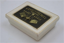 1999 Ryder Cup Brookline The Country Club Royal English Porcelain Playing Cards Holder Handcrafted By Artist Bill Waugh