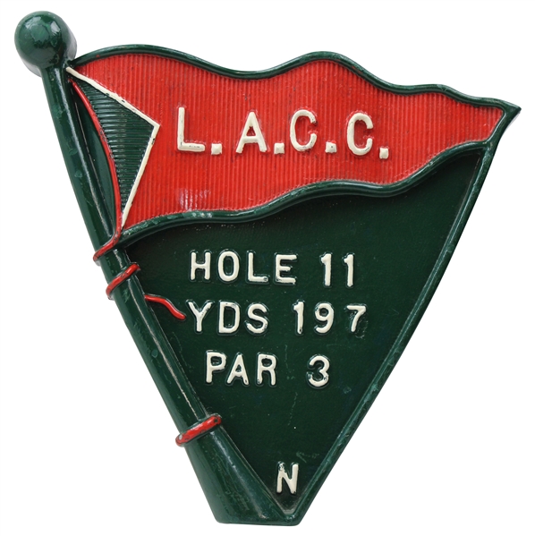 Vintage Los Angeles Country Club (L.A.C.C.) Hole 11 Tee Marker - Circa 1950s