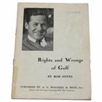 1935 Rights & Wrongs of Golf Booklet by Bobby Jones