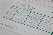 Duval, Furyk, Irwin & (7) others Signed 1994, 1998 & 1994 Memorial, Tour Champ. & World Series of Golf Official Scorecards 