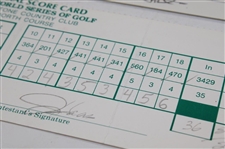 Duval, Furyk, Irwin & (7) others Signed 1994, 1998 & 1994 Memorial, Tour Champ. & World Series of Golf Official Scorecards 