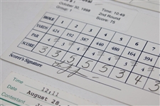 Duval, Furyk, Irwin & (7) others Signed 1994, 1998 & 1994 Memorial, Tour Champ. & World Series of Golf Official Scorecards 