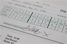 Duval, Furyk, Irwin & (7) others Signed 1994, 1998 & 1994 Memorial, Tour Champ. & World Series of Golf Official Scorecards 