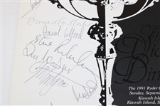 Hale Irwin's 1991 Ryder Cup at Kiawah Team Europe Signed Official Victory Dinner Menu JSA ALOA