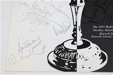 Hale Irwin's 1991 Ryder Cup at Kiawah Team Europe Signed Official Victory Dinner Menu JSA ALOA