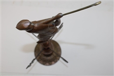 Unique Golfer Themed Copper Weather Vane on Stand