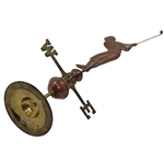Unique Golfer Themed Copper Weather Vane on Stand