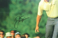 Jack Nicklaus Signed 1986 17th Green Putt 16x20 Photo JSA ALOA
