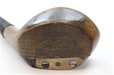 c.1895 Leather Face Wood with A.H. Scott Patent No. 21444 Shaft Stamp