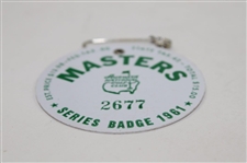 1961 Masters Tournament SERIES Badge #2677 - Gary Player Winner