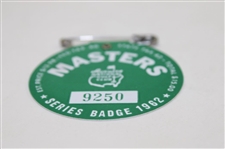 1962 Masters Tournament SERIES Badge #9250 - Arnold Palmer Winner