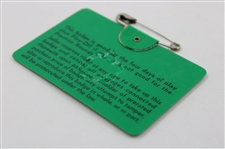 1968 Masters Tournament SERIES Badge #26599 - Bob Goalby Winner