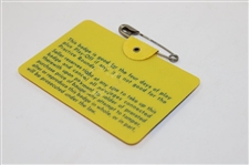 1973 Masters Tournament SERIES Badge #25847 - Tommy Aaron Winner