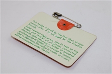 1977 Masters Tournament SERIES Badge #14969 - Tom Watson Winner