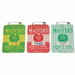 1980, 1981 & 1982 Masters Tournament SERIES Badges - Seve, Watson & Stadler Winners