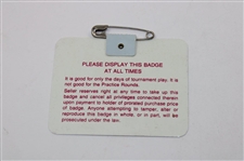 1986 Masters Tournament SERIES Badge #X1686 - Jack Nicklaus Winner