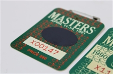 1990, 1991 & 1992 Masters Tournament SERIES Badges - Faldo, Woosnam & Couples Winners