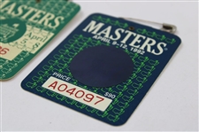 1990, 1991 & 1992 Masters Tournament SERIES Badges - Faldo, Woosnam & Couples Winners