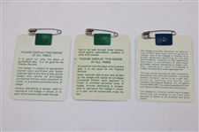 1990, 1991 & 1992 Masters Tournament SERIES Badges - Faldo, Woosnam & Couples Winners