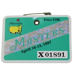 1997 Masters Tournament SERIES Badge #X01891 - Tiger Woods First Masters Win