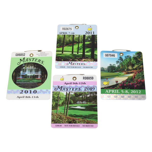 2009, 2010 & 2011 Masters Tournament SERIES Badges - Cabrera, Mickelson, Schwartzel & Bubba Winners