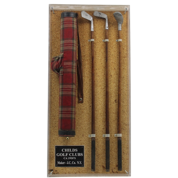 c.1920s J.P. Co. NY Childrens Golf Club Set with Bag