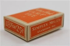 Near Mint Box Of Nine-Hole Golf Tees by Simplex Mfg. Co.