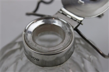 Early Sterling And Cut-Glass Inkwell With Golfer Top