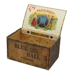 Large Blue Ball Wooden Cigar Box 