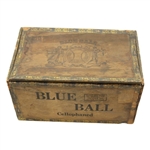 Large Blue Ball Wooden Cigar Box 