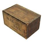 Large Blue Ball Wooden Cigar Box 