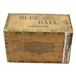 Large Blue Ball Wooden Cigar Box 