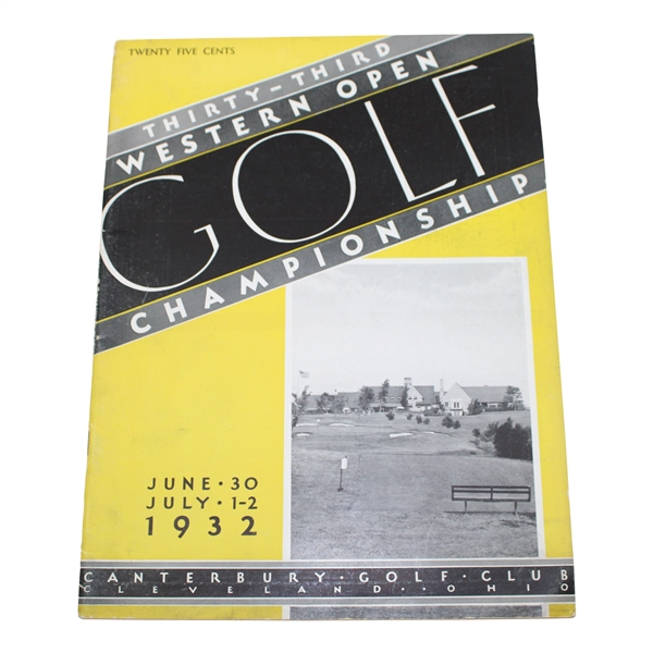1932 Western Open at Canterbury Program - Walter Hagen Winner